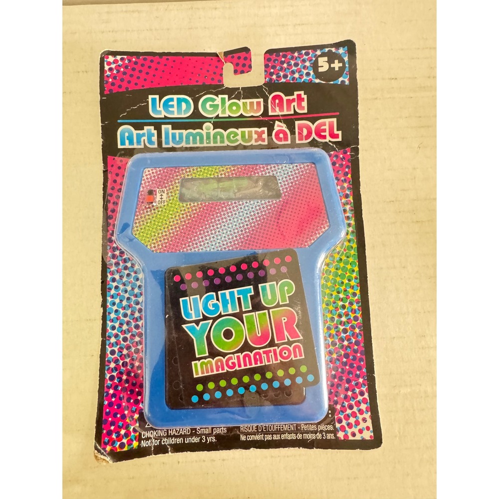 LED Glow Art Light Up Your Imagination Board w 60 Pegs Blue Greenbrier OLDSTOCK